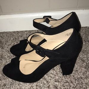 Black block heels